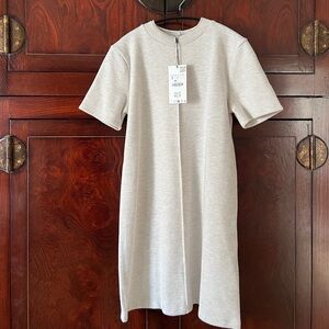 Zara Beige Knit Short Dress